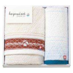 夏の贈り物お中元 フェイスタオル&ウォッシュタオル koyomi ori フェイスタオル:33×75cm、ウォッシュタオル:33×30cm