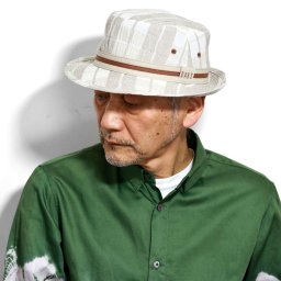 DAKS ハット メンズ 帽子 春夏 アルペン チェック リネン ブランド 小物 ダンガリー 麻 ダックス サイズ調整 生成 40代 50代 60代 ファッション 日本製 おしゃれ 父の日 ギフト プレゼント ラッピング 敬老の日