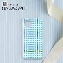 sense4 sense5 Aquos sense4/5 スマホケース ソフトケース 花十時 青 メンズ レディース nk-sens4-tp1355