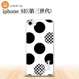 iPhoneSE 3 iPhoneSE 3 スマホケース ソフトケース 水玉 A 白 黒 +アルファベット メンズ レディース nk-ise3-tp1112i