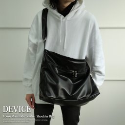 DEVICE ZIP ルーズ マンメイドレザー ショルダーバッグ