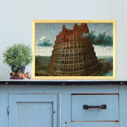 バベルの塔（1568年） ピーテル・ブリューゲル 送料無料 ラッピング可 パズル オリジナルパズル ジグソーパズル オーダーメイド 安い オリジナル 記念日 誕生日 おしゃれ インテリア プレゼント ギフト 認知症 ボケ防止 趣味 親 アクリル 木製 手作り 難しい 名画 名作 巨匠 絵画 イラスト 絵 【アートパズル 0213】