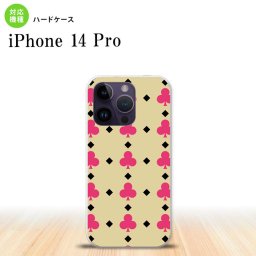 iPhone14 Pro iPhone14 Pro スマホケース 背面ケース ハードケース トランプ クラブ ベージュ ピンク 2022年 9月発売 nk-i14p-534
