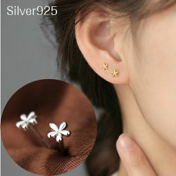 【ご家庭用梱包】フラワーピアス Silver925芯 花モチーフ 花 フラワー ピアス シンプル つけっぱなし 925 シルバー ゴールド フラワーモチーフ シンプルピアス 花ピアス シルバー製 アレルギーに強い アレルギー対応 金属アレルギー対応