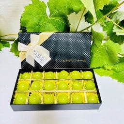 【予約】岡山県 シャンマスカット 宝石箱 長方形化粧箱 ブラック 1箱18粒入り 厳選秀品 大粒 プレゼント フルーツ