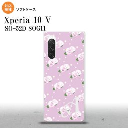 Xperia10V Xperia10V スマホケース 背面ケースソフトケース 花柄 バラ ドット 紫 ピンク +アルファベット 2023年 7月発売 nk-xp105-tp260i