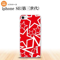 iPhoneSE 3 iPhoneSE 3 スマホケース ソフトケース 星 赤 白 +アルファベット メンズ レディース nk-ise3-tp1120i