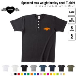 エンジェルハート 名入れヘンリーネックTシャツ ヘンリーネック 名入れTシャツ 首元ネコ目ボタン ボタンTシャツ 首元アクセント メンズ レディース