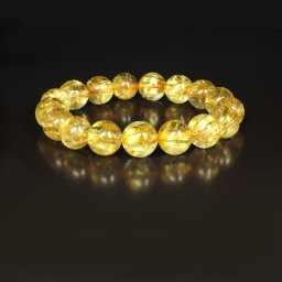 【金運のお守り】 高級感あふれる天然石ブレスレット［金色の輝きが凄まじい］12mm 一点物 ゴールド タイチンルチル ブレスレット 46g 京海堂 TPr1 母の日ギフト 開運アイテム 上質な贈答品