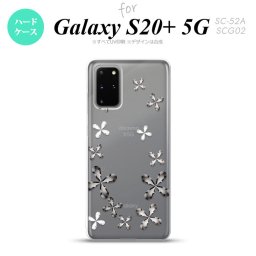 SC-52A SCG02 Galaxy S20+ 5G スマホケース ハードケース 花柄 カット グレー メンズ レディース nk-s20p-075