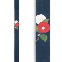 タペストリー 麻100％ 細タペ「紅椿白椿」Ts-755 10×170cm