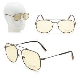 ゼニア フレームのみ ZEGNA EZ5152/V 008 57 Ermenegildo Zegna エルメネジルド・ゼニア メガネ 眼鏡 ガンメタル ブラック キャメル