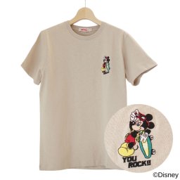 【 Disney / ANTIBAL 】 ミッキー tシャツ レディース ワンポイント 刺繍 M L