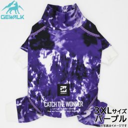 ジウォーク GEWALK マーブル プリント プロテクト ストレッチ ロンパース 3XL パープル