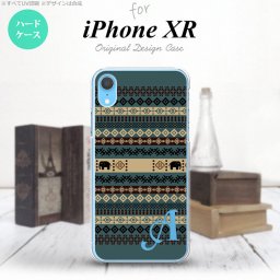 iPhoneXR iPhone XR スマホケース ハードケース エスニック ゾウ 青 +アルファベット メンズ レディース nk-ipxr-1573i