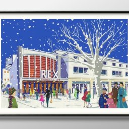 The Rex in the Snow A3 サイズ ポスター アート おしゃれ 絵画 インテリア 北欧 イラスト マット紙 艶消し アートパネル 額 フレーム デザイン 壁掛け ギフト 新築祝い ディスプレイ 引越し祝い　新生活　空間デザイン 