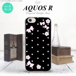 【SH03J】【スマホケース/スマホカバー】【アクオス R】SH03J スマホケース AQUOS R SH-03J カバー アクオス R ドット・花柄(B) 黒 nk-sh03j-352【メール便送料無料】