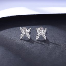 ピアス 両耳用 レディース キュービックジルコニア ホワイト シルバー925 シルバー ce21081307