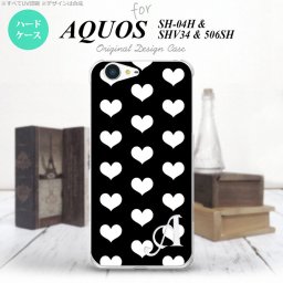 【SH04H】【スマホケース/スマホカバー】【アクオス ゼータ】SH04H スマホケース AQUOS ZETA ケース アクオス ゼータ イニシャル ハート 白×黒 nk-sh04h-119ini【メール便送料無料】