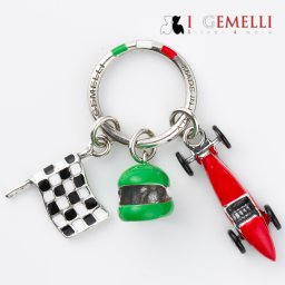 イタリア製 レーシングチャーム シルバー キーリング  GEMELLI   翌日出荷   おしゃれ ブランド 人気 新生活 引越し クリスマス 父の日 バレンタイン  誕生日