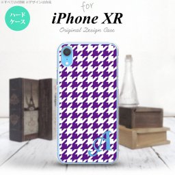 iPhoneXR iPhone XR スマホケース ハードケース 千鳥 格子 大 紫 白 +アルファベット メンズ レディース nk-ipxr-923i