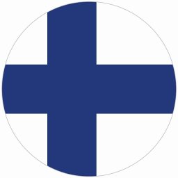 フィンランド 国旗 ステッカー シール National Flag 丸型 直径13 給油口 カーステッカーround type