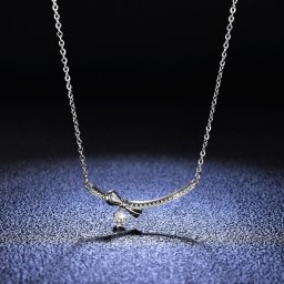 ネックレス レディース モアサナイト ホワイト シルバー925 シルバー 0.1ct kj076