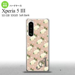 SO-53B SOG05 Xperia5III ケース ハードケース 花柄 バラ ドット ベージュ +アルファベット オススメ 人気 おしゃれ スマート シンプル nk-xp53-246i
