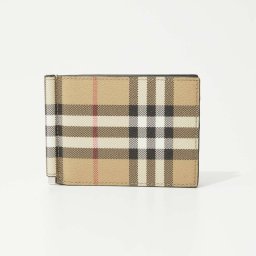 バーバリー BURBERRY 8084176 二つ折り財布 メンズ 財布 マネークリップ カードケース ミニ財布 ヴィンテージ チェック レザー ロゴ 折り財布 コンパクト アーカイブベージュ