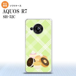 SH-52C AQUOS R7 スマホケース 背面ケースソフトケース スイーツ ドーナツ 緑 2022年 7月発売 nk-r7-tp662