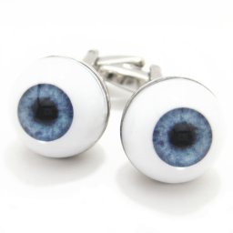 思わず目が点? ブルーの瞳の目の玉カフス カフスボタン カフリンクス cufflinks cuffs メンズ 男性 結婚式 ユニーク おもしろ 面白 面白い リアルな スーツアクセサリー専門店 父の日 ギフトにも ブライダル 披露宴 二次会 お呼ばれ パーティー おしゃれ カフスマニア