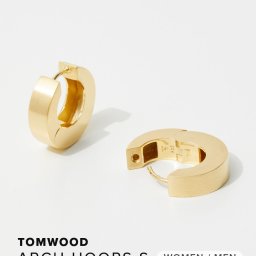 トムウッド TOM WOOD Arch Hoops Small Satin Gold EAH76SNA02S925-9K / 100030 アーチフープ スモール サテン ゴールド メンズ レディース アクセサリー ピアス ヴォートコレクション 9K スターリングシルバー 925 Sterling Silver925 ジュエリー ギフト プレゼント