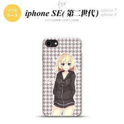 iPhoneSE 2 第二世代 iPhone8&iPhone7 共用 スマホケース 背面カバー ソフトケース 女の子 B 千鳥 おしゃれ かわいい かっこいい メンズ レディース nk-ise2-tp1333