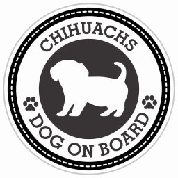 セーフティサイン ステッカー Dog on board CHIHUACHS チワックス ブラック 直径13cm あおり運転 対策 カーステッカー 煽り運転対策 自動車用 屋外 屋内 防水 かわいい おしゃれ 安全対策 カーサイン 肉球マーク