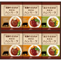 飛騨高山ファクトリー 松阪牛・近江牛・飛騨牛仕込み 食べくらべハンバーグ詰合せ MOB-40