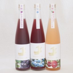 愛知果物キュール3本セット(日本酒ブレンドパッションフルーツ 純米酒ブレンド巨峰 焼酎ブレンドブルーベリー) 500ml×3本