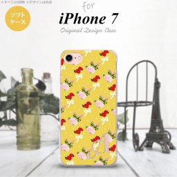 【iPhone7】【スマホケース/スマホカバー】【アイフォン７】iPhone7 スマホケース ケース アイフォン７ ソフトケース イニシャル 花柄・バラ（I） 黄 nk-iphone7-tp263ini【メール便送料無料】