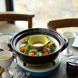 studio m’ スタジオエム ドゥーブ 10号鍋[スタジオm 土鍋 10号 おしゃれ 大きい サイズ オシャレ 4人用 5人用 かわいい 可愛い 日本製 直火 直火対応 レンジ対応 ガス カセットコンロ プレゼント] 1-2W