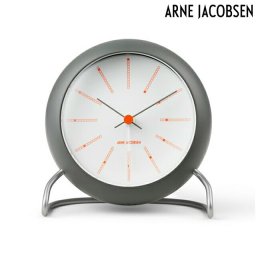 アルネ ヤコブセン 11cm クォーツ 電池式 置時計 ブランド メンズ レディース ARNE JACOBSEN AJ43694 アナログ ダークグレー 白