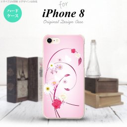 iPhone7 iPhone8 スマホケース ハードケース 花柄 ミックス A ピンク メンズ レディース nk-ip8-273