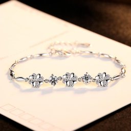 ブレスレット キュービックジルコニア ホワイト シルバー925 シルバー カニカン 上品 エレガント 大人 おしゃれ きれいめ モチーフ 花 フラワー 16+5cm cb0053