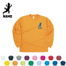 ヤモリ/名入れ長袖ドライTシャツ ロングスリーブ チームTシャツ クラスTシャツ 文化祭 学園祭 体育祭   ポリエステル100 紫外線防止 吸水速乾【ネコポス不可】トカゲ、蜥蜴、爬虫類【alt】 プレゼント グッズ