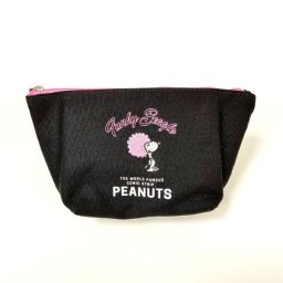 スヌーピー PEANUTS  コスメポーチ コスメ ポーチ 化粧ポーチ アフロ スヌーピー ブラック   (MCOR)