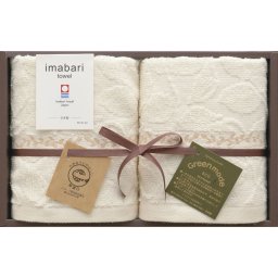 【ギフト対応無料】今治タオル グリーンモードエコリーフ ウォッシュタオル2P (GMT01240M) ※送料無料(北海道・沖縄は除く)