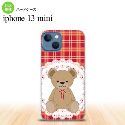 iPhone13mini iPhone13 mini ケース ハードケース くま チェック レース 赤  nk-i13m-755