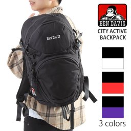 BEN DAVIS ベンデイビス City Active Backpack リュックサック バックパック デイパック 28L 大容量 2ルーム 多機能 メンズ レディース 黒 刺繍入り ブランド おしゃれ 人気 大きめ 通勤 通学 中学生 高校生 アウトドア スポーツ BDW-8001