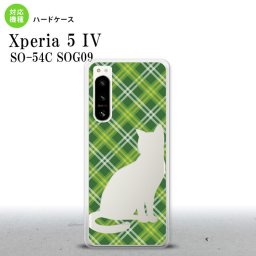 Xperia 5 IV Xperia5 IV スマホケース 背面ケース ハードケース 猫 チェック A 緑 2022年 10月発売 nk-xp54-957