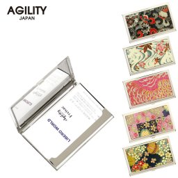 『ピアット』(全5色)和紙/【カードケース 名刺入れ ステンレス 金属 牛革 レザー 和紙 和柄 ビジネス小物】【AGILITY affa(アジリティアッファ)】(0292)[M便 3/3]