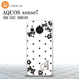 sense7 sense7 スマホケース 背面ケースソフトケース 花柄 ドット リボン 白 +アルファベット 2022年 11月発売 nk-sens7-tp353i