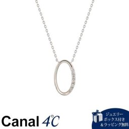 【無料ラッピング】 カナルヨンドシー Canal 4℃ カナル4℃ ネックレス ピンクシルバー オーバル Sheer Rose シンセティックモアサナイト レディース 4cc520608